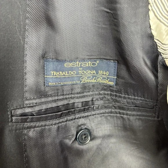 Brooks Brothers 1818 Fitzgerald Sport Coat Blazer Jacket 42L Navy Trabaldo Wool‎